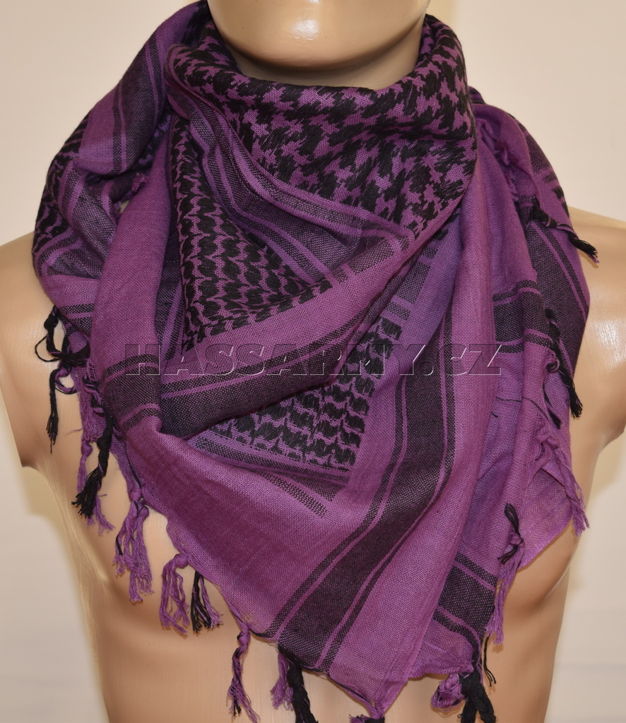 Šátek SHEMAG fialovo-černý 105x105