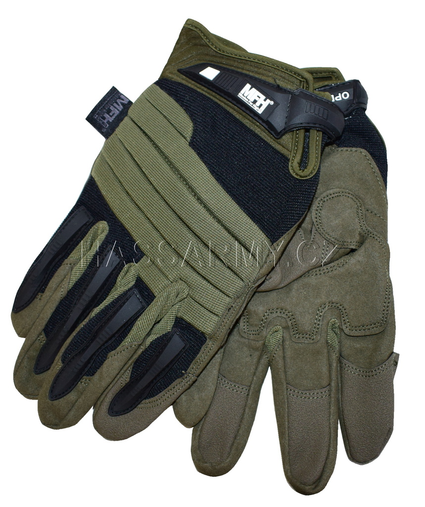 Rukavice prstové "Operation" oliv/černá