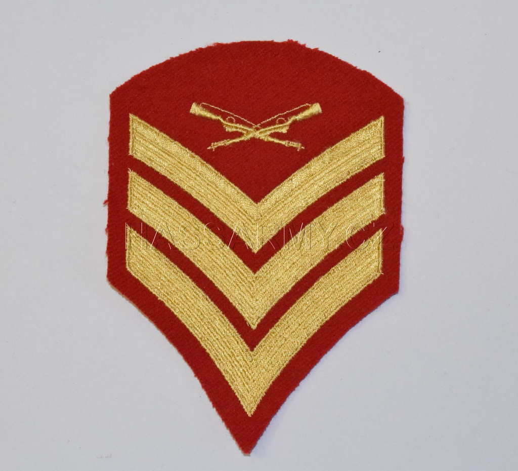 Hodnost USMC - Sergeant E-5 červená