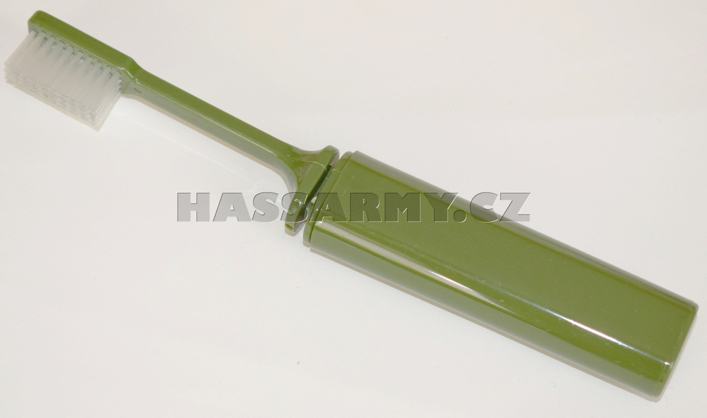Kartáček na zuby skládací plastový, zelený