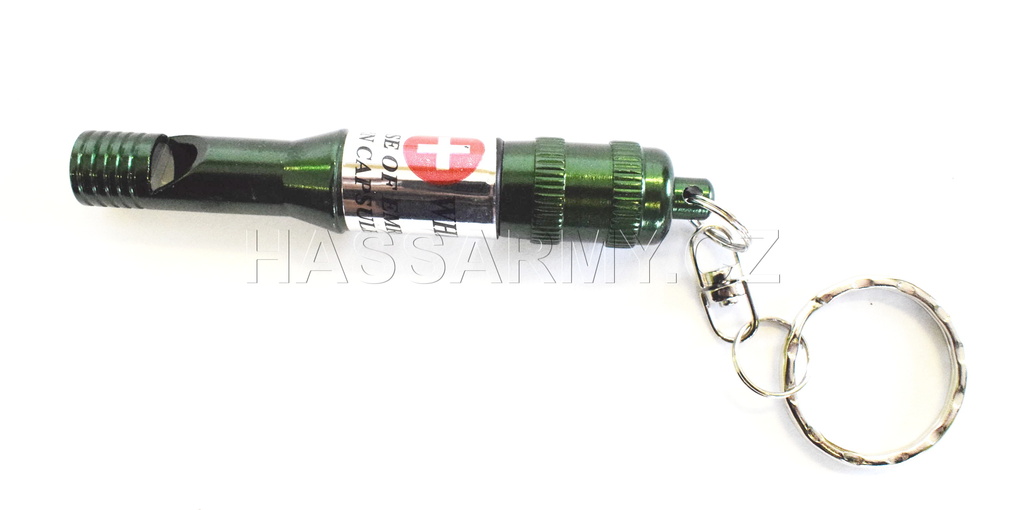 Píšťalka ALu 9cm zelená