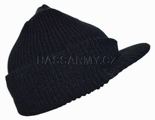 Čepice pletená US s kšiltem černá