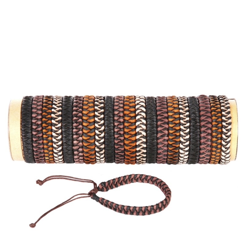 Náramek kožený splétaný typ D