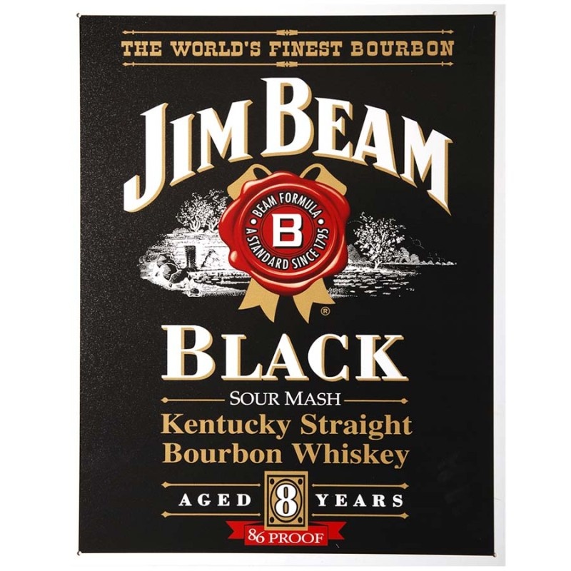 Cedule plechová Jim Beam černá