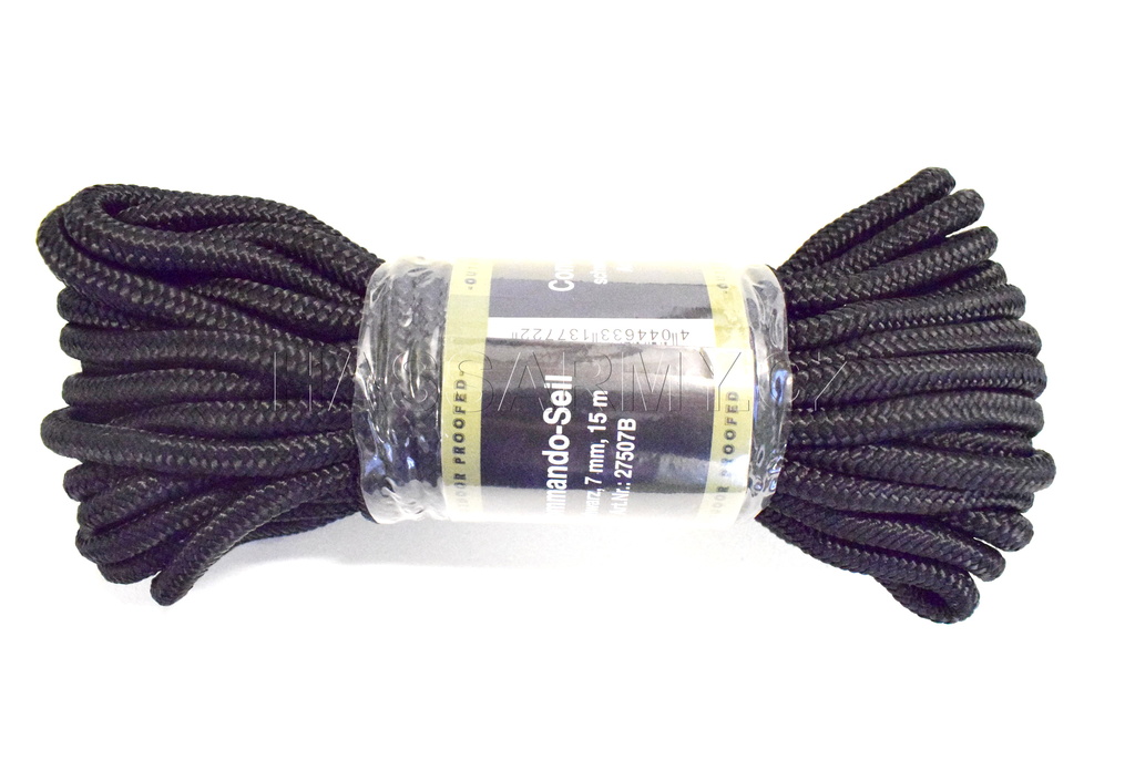 Šňůra COMANDO 7 mm 15 m černá