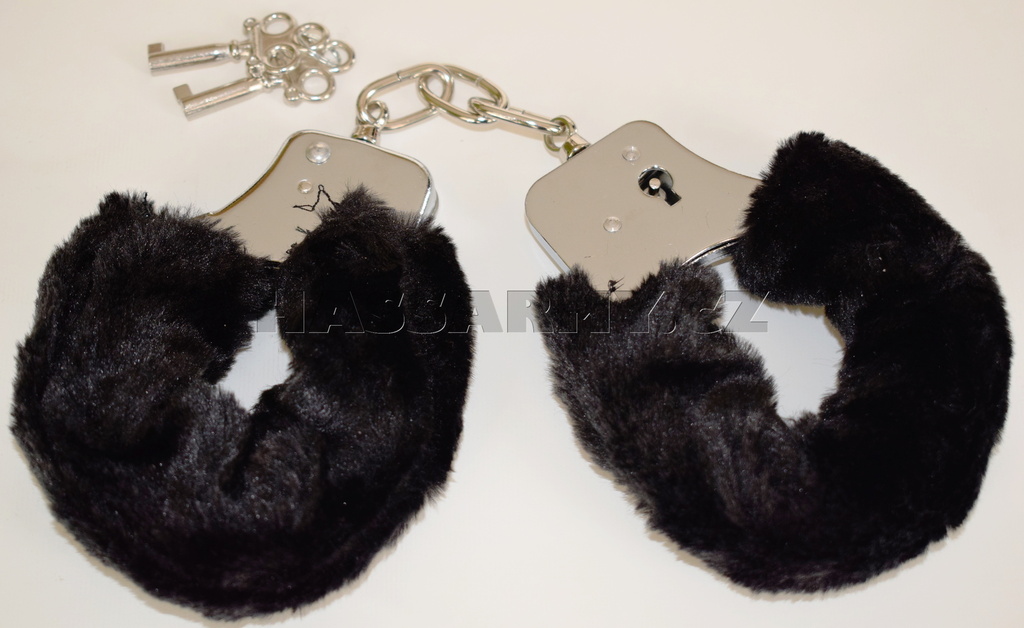 Pouta řetízková plyšová černá