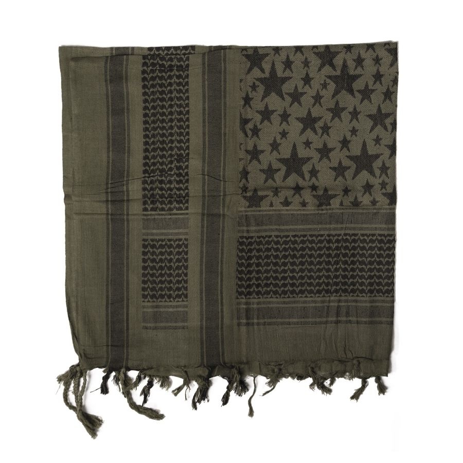 ŠÁTEK 'SHEMAGH' 110X110CM STARS OLIV/ČERNÝ