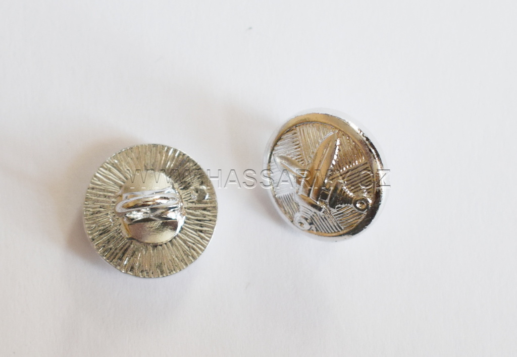 Knoflík malý stříbřitý 15mm 