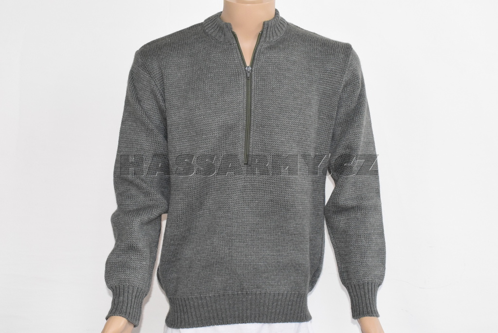Pulovr švýcarský se zipem šedý