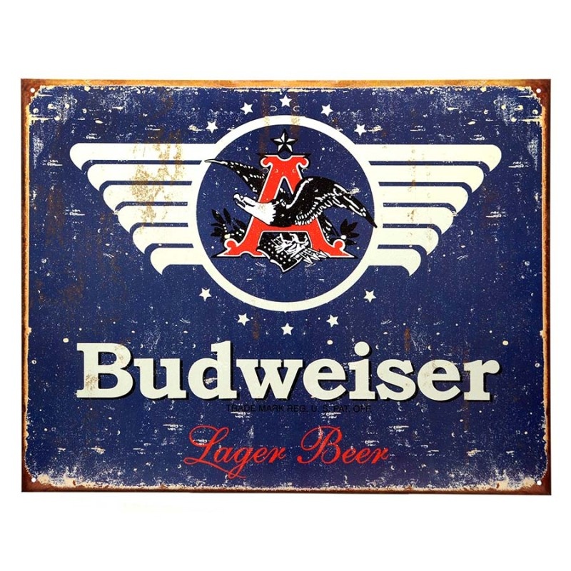 Cedule plechová  Budweiser budějovický pivovar ležák