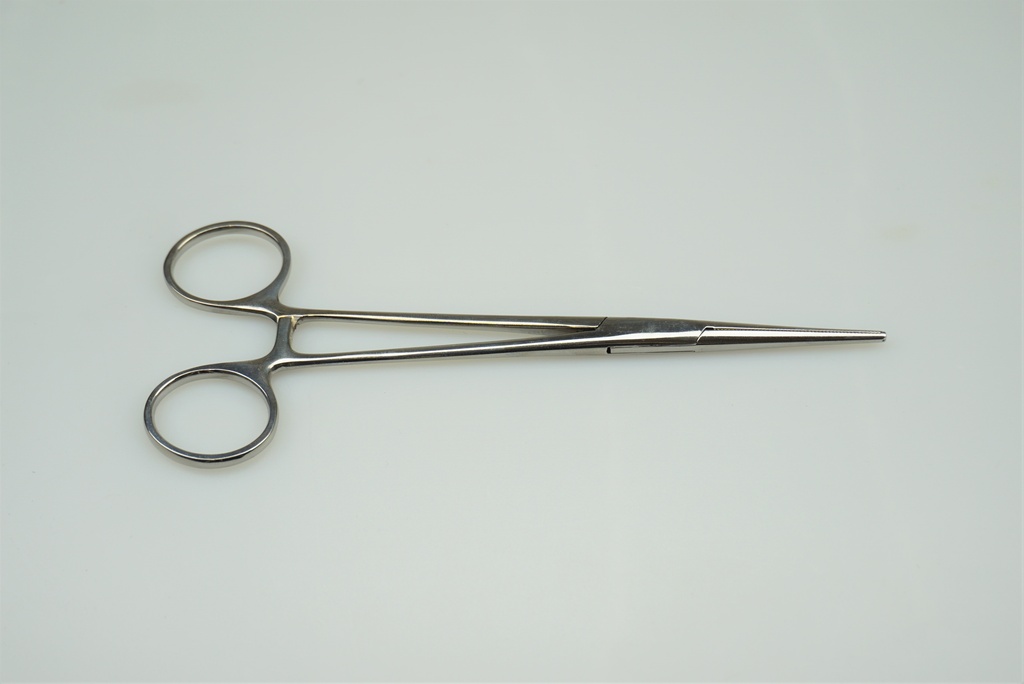 Svorka na cévy háčková, rovná 200 mm /kocher/