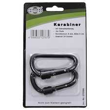 Karabiny D 8mm x 8 cm se šroub. uzávěrem ČERNÁ