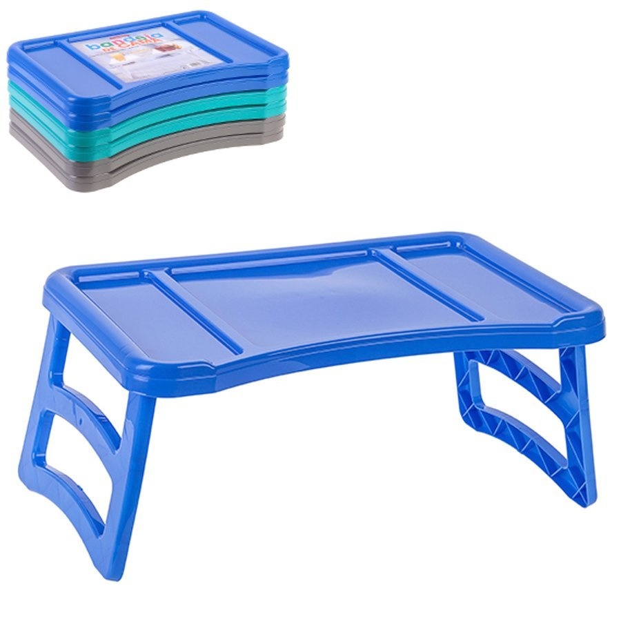 Sklápěcí podnos 51x33x23,5 cm; plast modrý